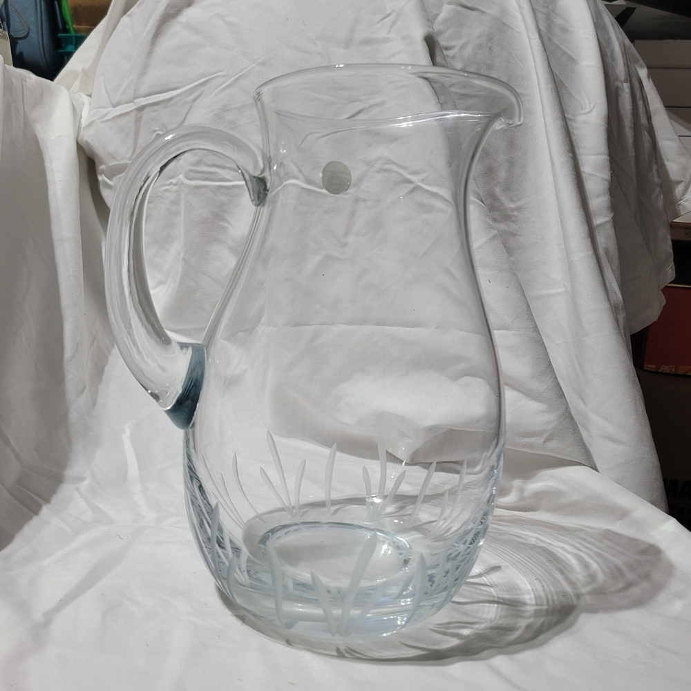 Vintage Princess House "Vignette" Etched Glass Pitcher